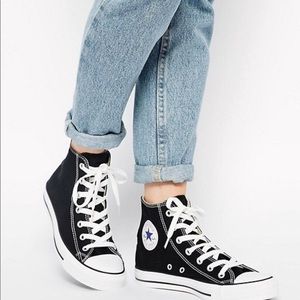Black high top converse